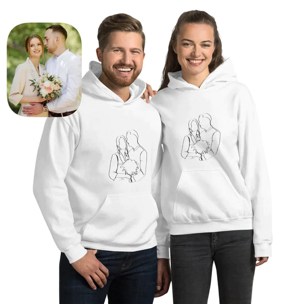 Custom Embroidered Photo Line Drawing Sweatshirt