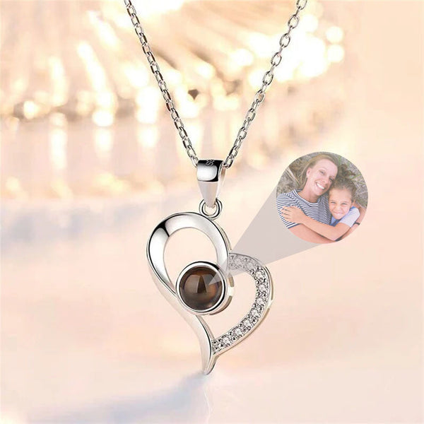 Custom Heart Drop Photo Necklace